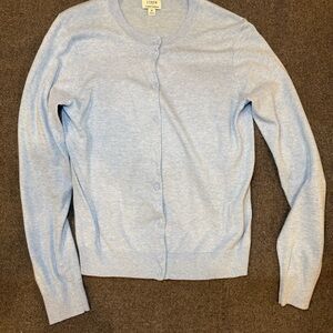 J Crew Classic Cardigan Powder Blue Size M